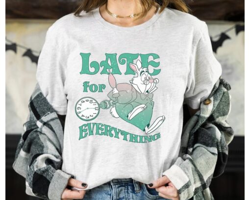 Disney Alice In Wonderland White Rabbit Late For Everything Shirt