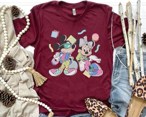 Retro Disney Mickey And Friends Mickey & Minnie 80's Style Shirt, Magic Kingdom