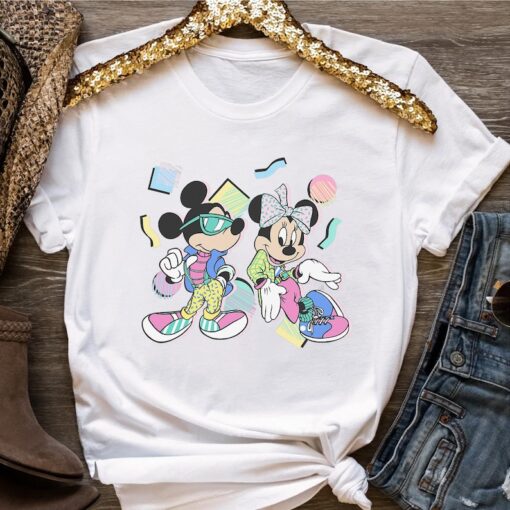 Retro Disney Mickey And Friends Mickey & Minnie 80's Style Shirt, Magic Kingdom