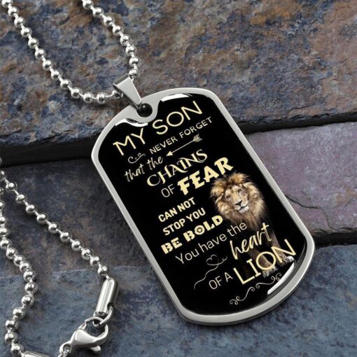 Son Dog Tag Necklace, Gift for Son, To Son from Mom or Dad, Dog Tag Chain, Military Dog Tag Necklace, Son gifts