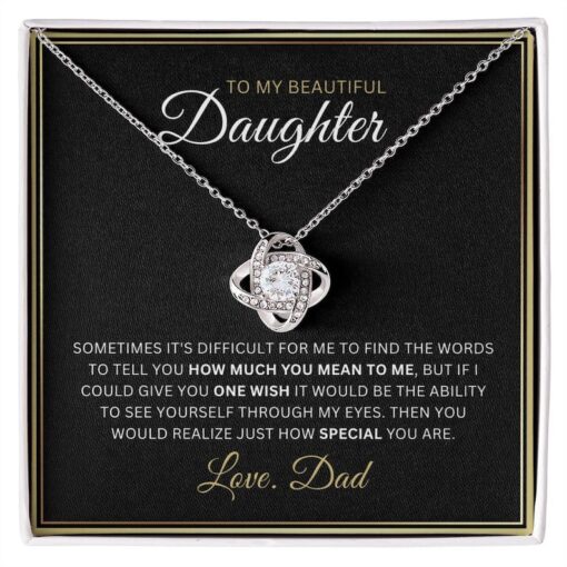 To My Daughter Necklace Gift From Dad, Daughter Father Necklace, Daughter Gift From Dad, With Message Card