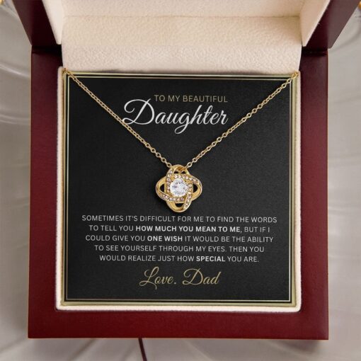 To My Daughter Necklace Gift From Dad, Daughter Father Necklace, Daughter Gift From Dad, With Message Card