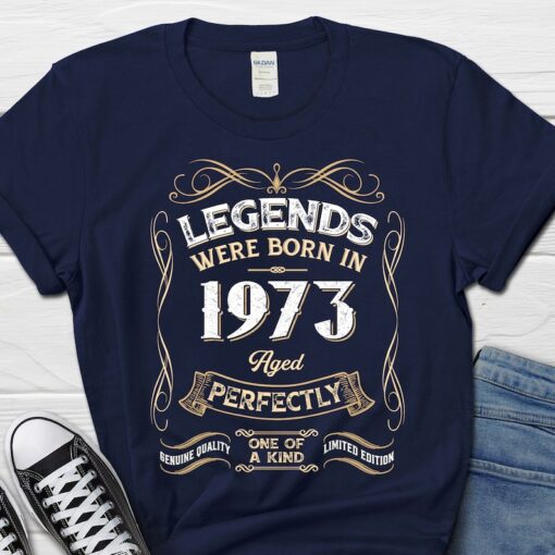 50th Birthday Gift for Men, Legends Were Born In 1973, 50 Birthday Men's Gift, Husband Birthday T-Shirt, Turning 50 Gift