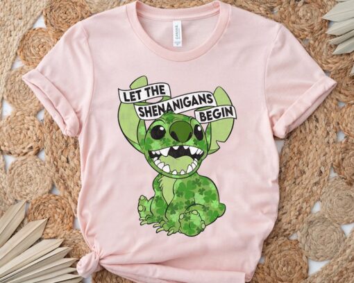 Cute Stitch St. Patrick's Day Stitch Shenanigans Irish Shamrock T-Shirt, Disney Happy Patrick's Day 2024 Tee