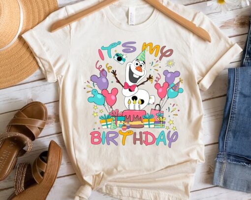 Disney Frozen Characters Olaf Custom Presents It's My Birthday Shirt