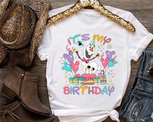 Disney Frozen Characters Olaf Custom Presents It's My Birthday Shirt