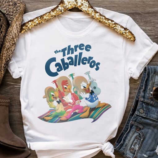 Disney The Three Caballeros Classic Donald Duck Jose Carioca Panchito Pistoles Shirt