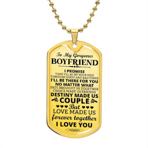 Soulmate Boyfriend Dog Tag Necklace, Anniversary Dog Tag Necklace, Gift For Soulmate Love, Valentines for Him