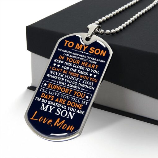 To My Son Dog Tag Necklace, Gift for Son, Dog Tag For Son, Son Gift from Mom, Military Dog Tag Necklace, Son Birthday