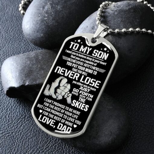 BESTSELLER To Son Dog Tag Necklace, Gift for Son, Dog Tag For Son, Son Gift from Dad, Dog Tag Necklace, Son Birthday