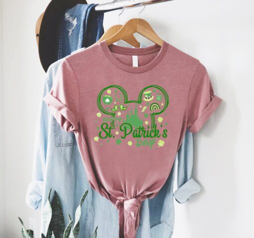 Disney Ears St Patrick's Day Shirt,Happy St. Patrick's Day Kids Shirt,Minnie Mickey Ear St. Paddys Tee