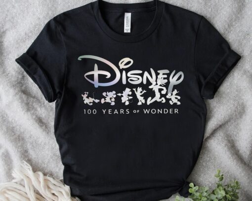 Disney 100 Years of Wonder Mickey & Pals Silhouettes Shirt, Walt Disney World Company Unisex T-Shirt