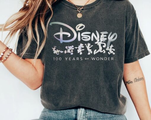 Disney 100 Years of Wonder Mickey & Pals Silhouettes Shirt, Walt Disney World Company Unisex T-Shirt