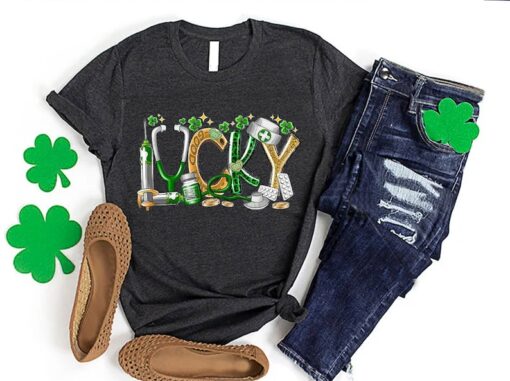 Nurse St Patricks Day Shirt, Lucky Nurse Shirt, Nurse Gift for Women, Nurse St Patricks Gift, Nurse Shamrock Shirt