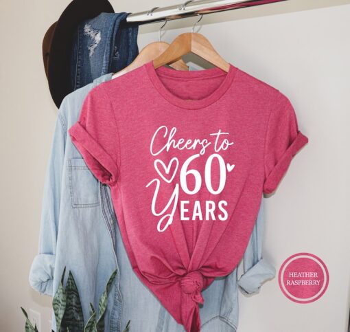 Cheers To 60 Years T-Shirt, 60th Birthday Shirt, 60th Birthday Gift Ideas, 60th Birthday Gift, Birthday Tee