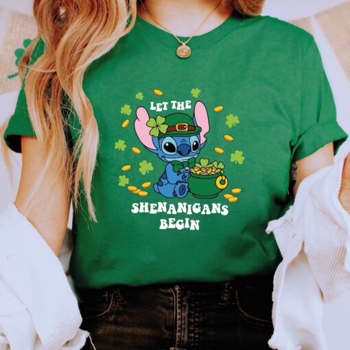 Let The Shenanigans Begin Shirt , Stitch St. Patrick's Day Shirt ,Happy St Patricks Day T shirt, Irish T-Shirt