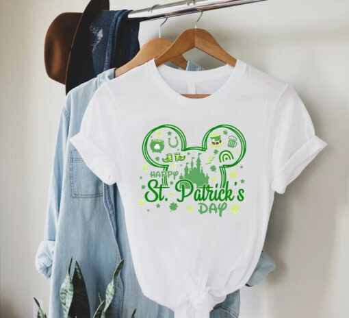 Disney Ears St Patrick's Day Shirt,Happy St. Patrick's Day Kids Shirt,Minnie Mickey Ear St. Paddys Tee