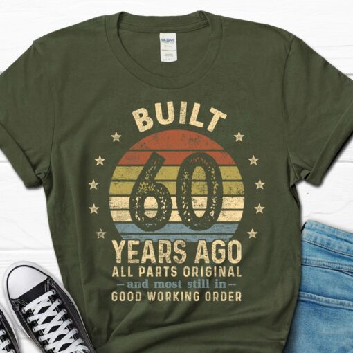 Built 60 Years Ago All Parts Original Shirt, 60th Birthday Men's Shirt, 60th Birthday Gift, Born in the 60s Tee