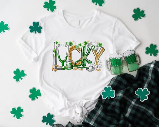 Nurse St Patricks Day Shirt, Lucky Nurse Shirt, Nurse Gift for Women, Nurse St Patricks Gift, Nurse Shamrock Shirt