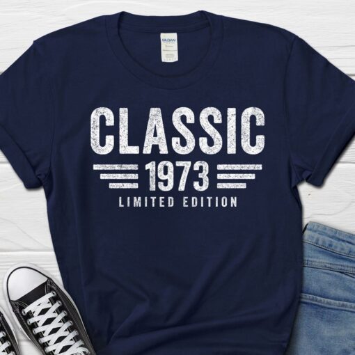 Classic 1973 Shirt, 50th Birthday Gift, Born in 1973 Vintage Men's Shirt, Car Lover Tee, Mechanic Gift For Men