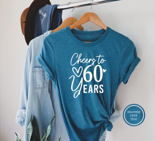 Cheers To 60 Years T-Shirt, 60th Birthday Shirt, 60th Birthday Gift Ideas, 60th Birthday Gift, Birthday Tee