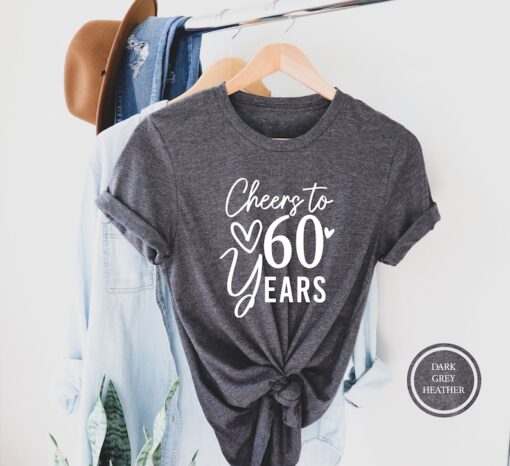 Cheers To 60 Years T-Shirt, 60th Birthday Shirt, 60th Birthday Gift Ideas, 60th Birthday Gift, Birthday Tee