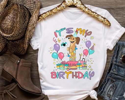 Cute Dachshund Custom Presents It's My Birthday Unisex T-shirt, Funny Teckel Dog Lover Matching Tee