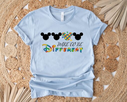 Dare To Be Different Autism Shirt, Autism Awareness Disney Shirt, Mickey Mouse Autism Shirt, Minnie Mouse Shirt