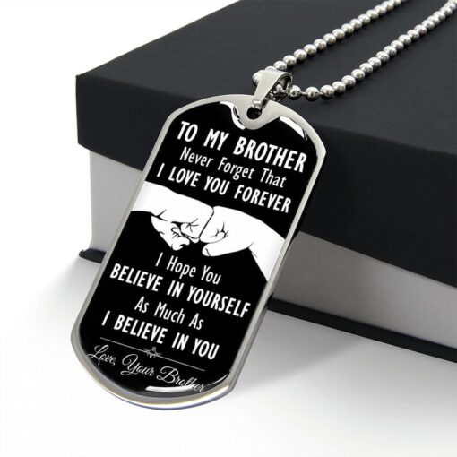 To My Brother Dog Tag Necklace/Birthday Gift for Brother from Sister/Old Brother Gift from Brother/Sister To Brother