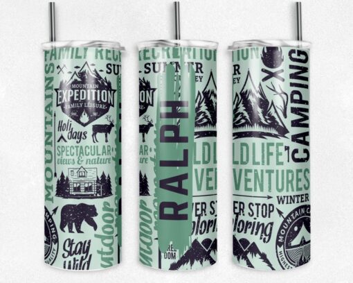 Personalized Camping Enthusiast's Wildlife Tumbler, Take Your Adventure on the Go with our Personalized Wildlife Tumbler