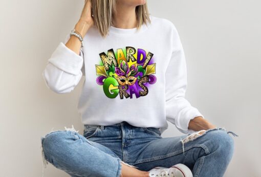 Mardi Gras Shirt, Adult Mardi Gras Sweatshirt, New Orleans Tee, Womens Mardi Gras Sweatshirt, Nola Shirt