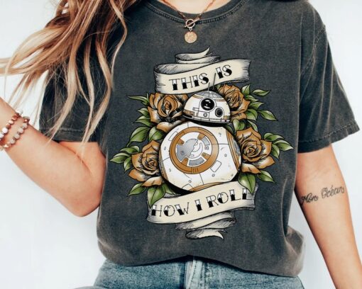 Star Wars BB-8 Tattoo Style How I Roll Retro Shirt