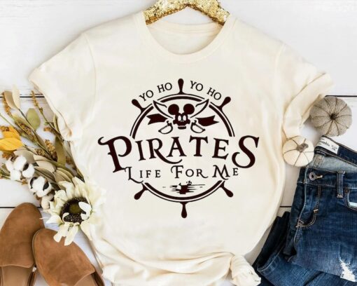 Disney Mickey Pirates of Caribbean Yo Ho Yo Ho A Pirate's Life For Me Shirt