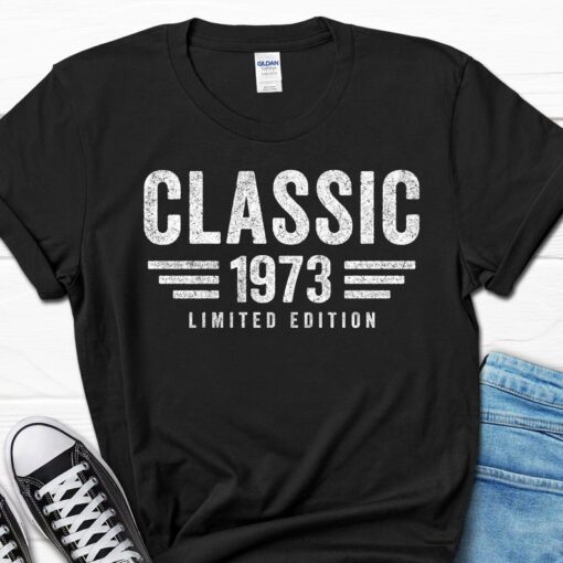 Classic 1973 Shirt, 50th Birthday Gift, Born in 1973 Vintage Men's Shirt, Car Lover Tee, Mechanic Gift For Men