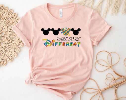 Dare To Be Different Autism Shirt, Autism Awareness Disney Shirt, Mickey Mouse Autism Shirt, Minnie Mouse Shirt