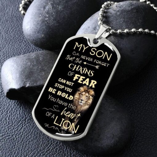 Son Dog Tag Necklace, Gift for Son, To Son from Mom or Dad, Dog Tag Chain, Military Dog Tag Necklace, Son gifts