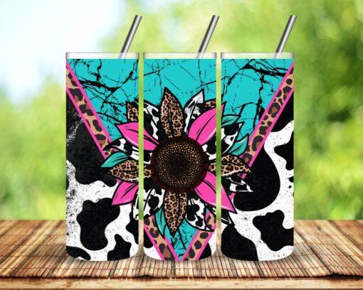 Cow Sunflower Sublimation Tumbler