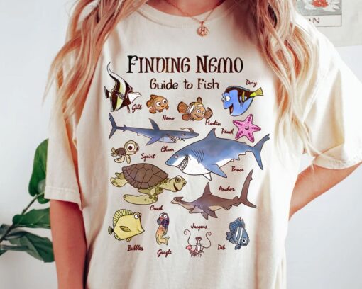 Disney Pixar Finding Nemo Squad Fish Guide Graphic Shirt