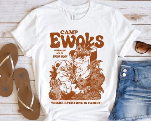 Cute Star Wars Camp Ewok Where Everyone Is Family Retro Shirt