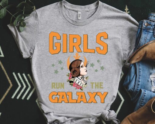 Retro Star Wars Leia Princess Girls Run the Galaxy Shirt