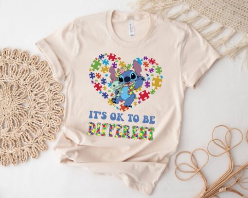 Autism Awareness Disney Stitch shirt, Women Kid Its Ok To Be Different Shirt, Autism Awareness Shirt