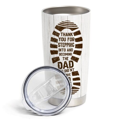 Personalized Dear Bonus Dad Thanks For Being Step Dad Tumbler, Gifts for Dad, Daughter Gift for Dad, Gift for Step Dad