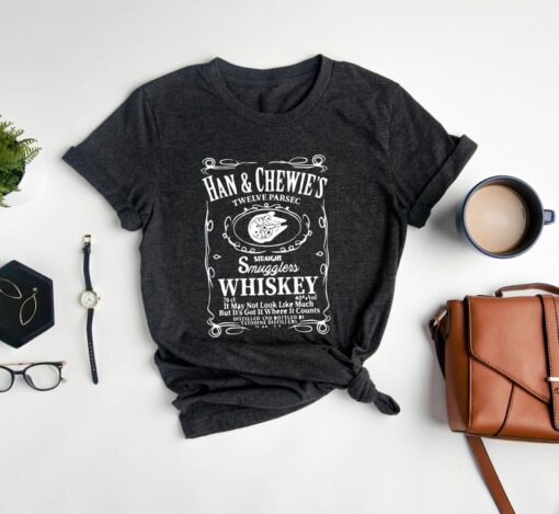 Star Wars Han&Chewie's Twelve Parsec Whiskey Shirt,Straight Smuggler Whiskey Shirt,Funny StarWars Gift