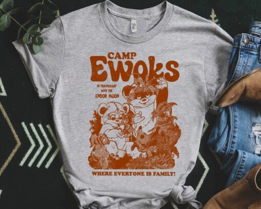 Cute Star Wars Camp Ewok Where Everyone Is Family Retro Shirt