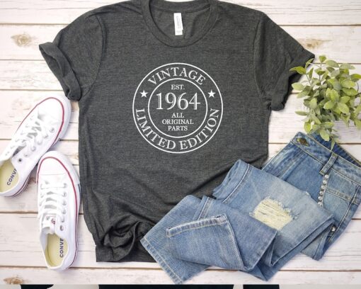 60th Birthday Shirt, Vintage 1964 Shirt, Mom Birthday Gift, Dad Birthday Shirt, Friend Birthday Party Gift Ideas