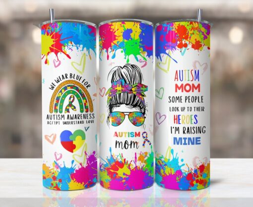 Autism Mom Sublimation Tumbler