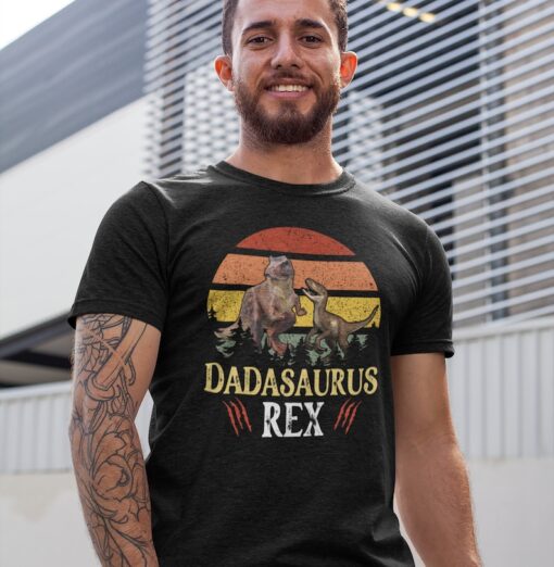 DadaSaurus Rex Shirt - Funny Dad a Saurus Dinosaur Fathers day shirt - Dadasaurus birthday or fathers day gift idea