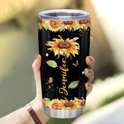 Personalized Sunflower Always Remember You Are Braver Tumbler, Sunflower Tumbler, Gift For Sunflower Lover