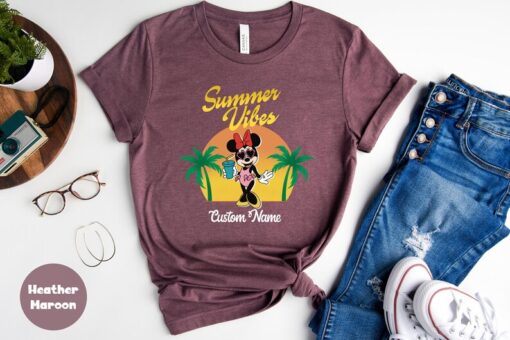 Retro Disney Summer Vibes T-Shirt, Minnie Summer Shirt, Disney Summer Vibes, Disney Summer Mode, Family Vacation Tee