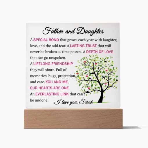 Father and Daughter Acrylic Plaque Gift, Personalised Thank You Dad Gifts, Fathers Day Gift for Dad from Daughter